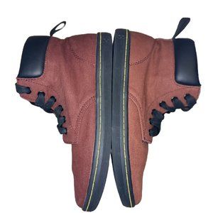Dr. Martens Womens Maelly Size 8 Red Canvas Mid Ankle Boots
